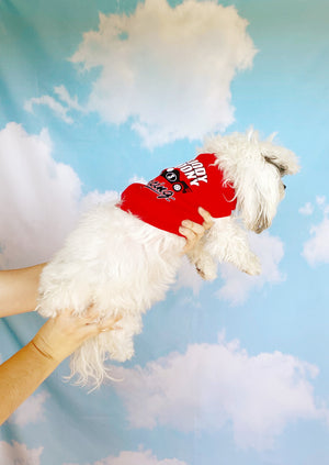 It's Lights Out & Away We Go! Red Tee: Pet