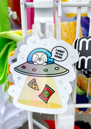 I want to go home! Spaceship sticker